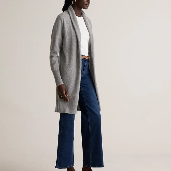 Quince Sweaters - Quince Gray Mongolian Cashmere Duster Cardigan Sweater Size S NWT